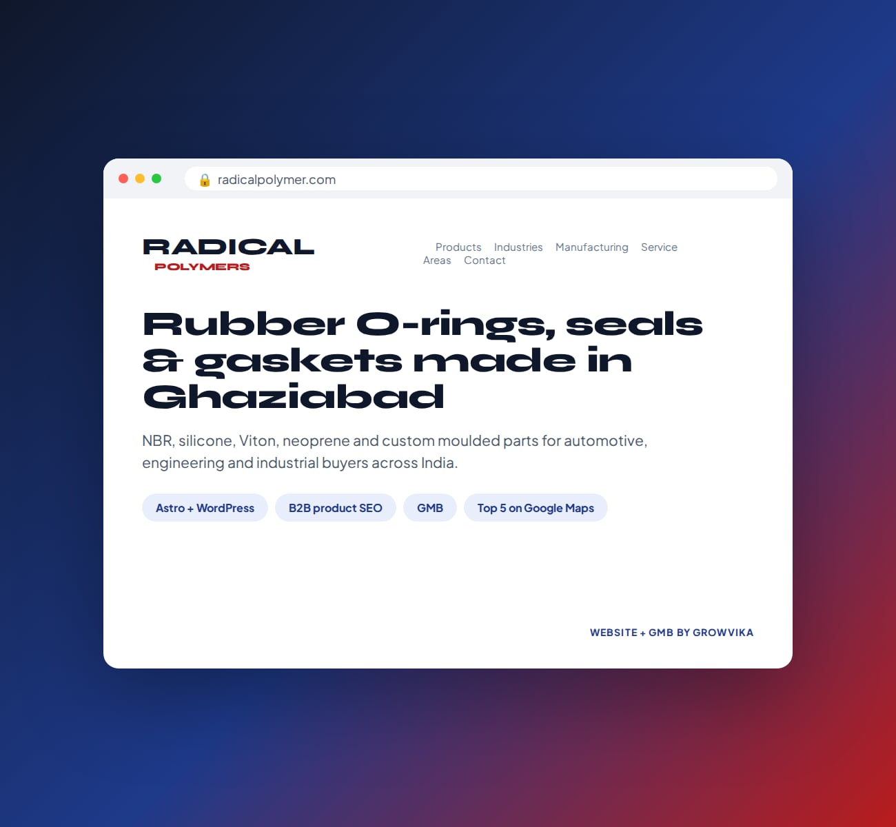Radical Polymers, Rubber products manufacturer